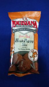 Louisiana Hush Puppy Mix packet on blue background