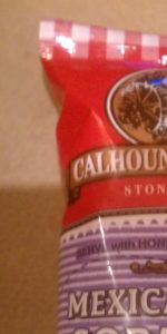 Partial red and purple Mexican chip bag